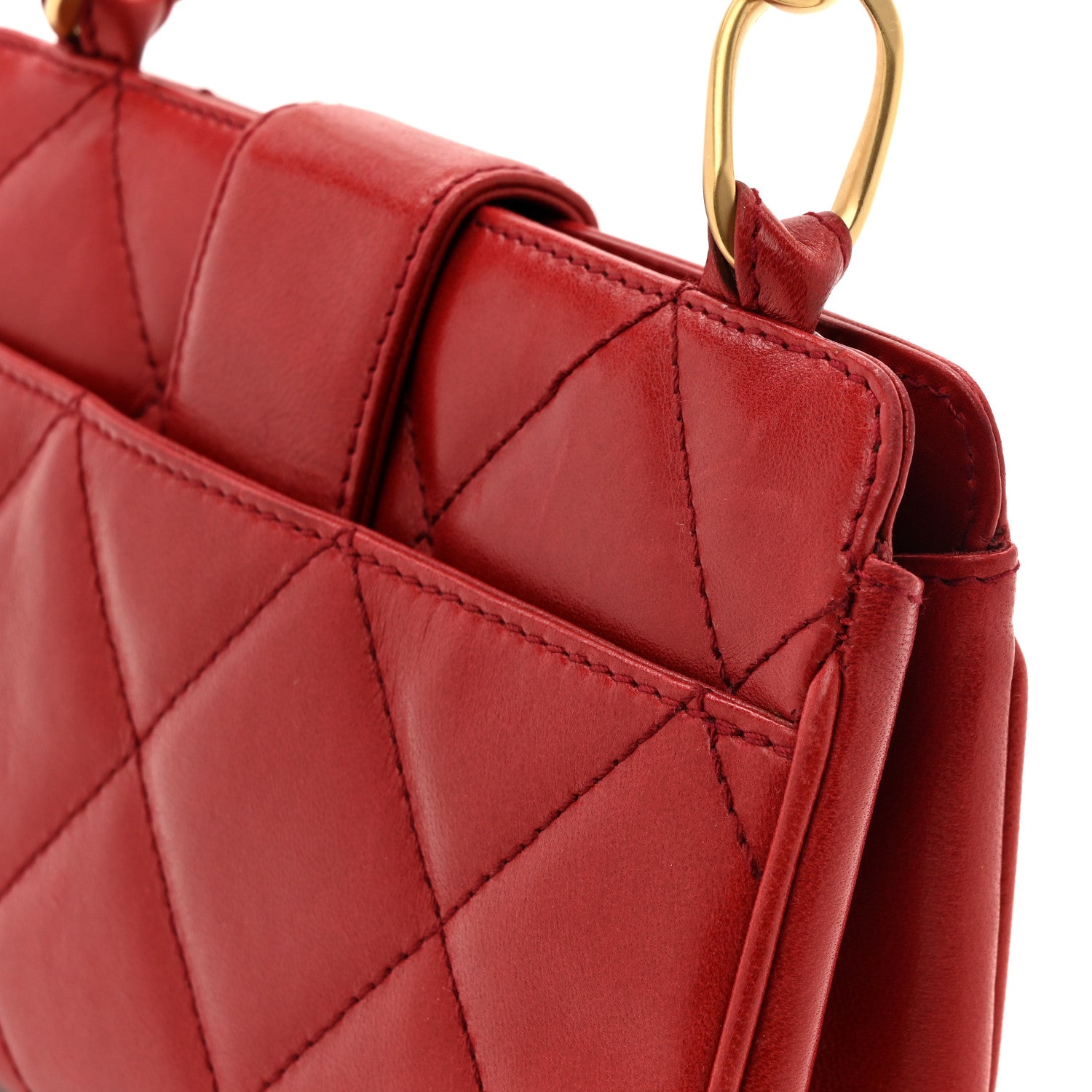 Chanel Lambskin Quilted Clutch Red 16 of 16