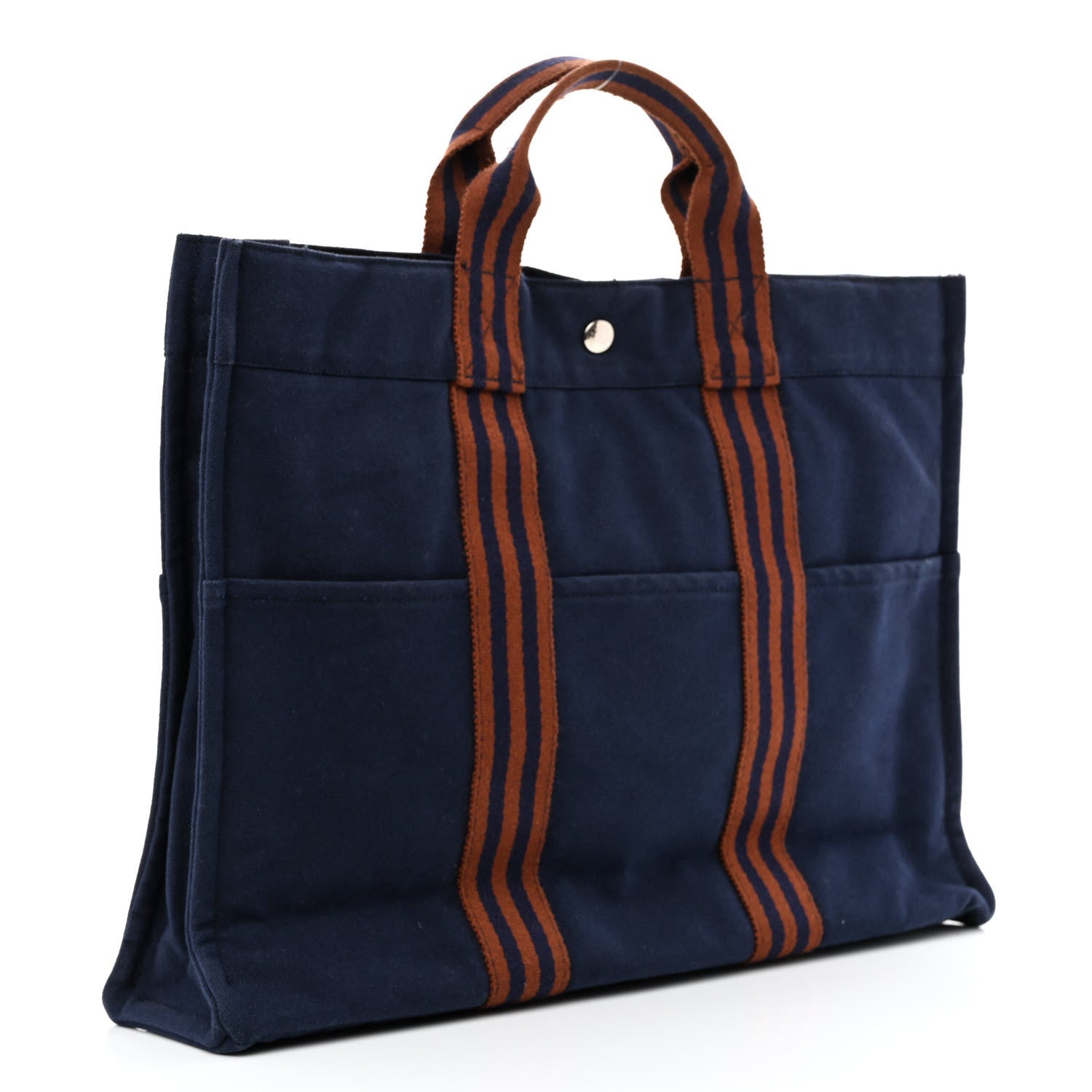 Hermes Canvas Herline GM Tote Navy 3 of 13