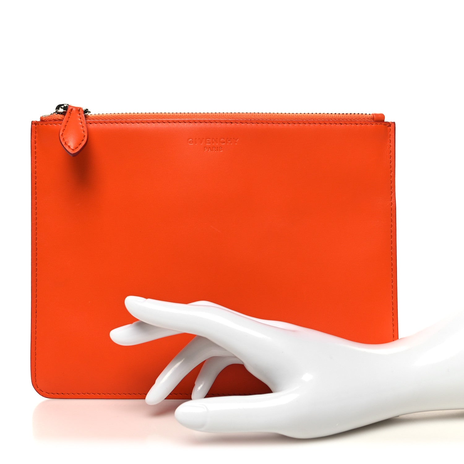 Givenchy Calfskin Zip Pouch Orange 2 of 10