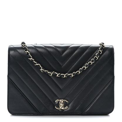 Chanel Calfskin Chevron Quilted Large Statement Flap Black 1 of 10