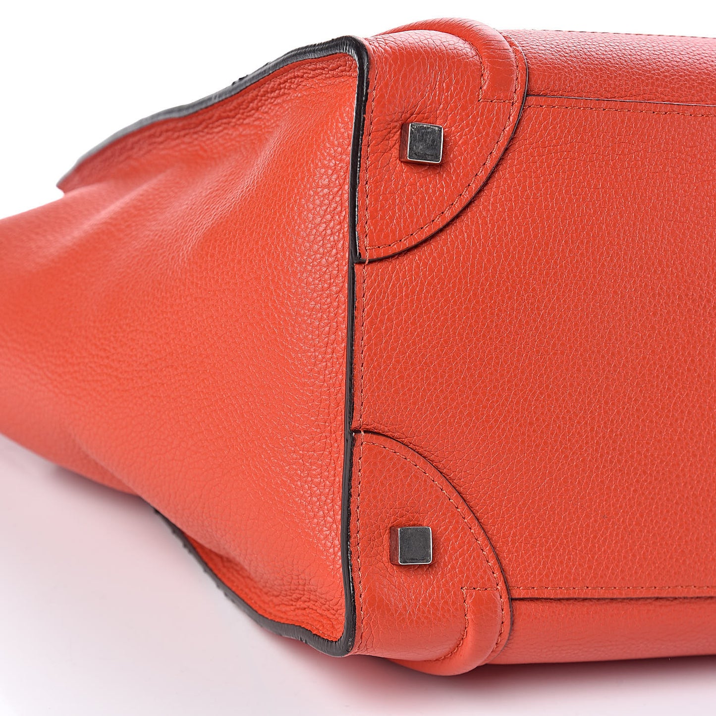 Drummed Calfskin Mini Luggage Coquelicot