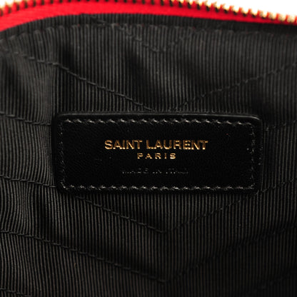 Saint Laurent Calfskin Matelasse Chevron Monogram A5 Wristlet Red 9 of 10