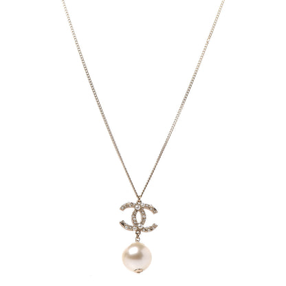 Chanel Pearl CC Drop Necklace Gold 1 of 7