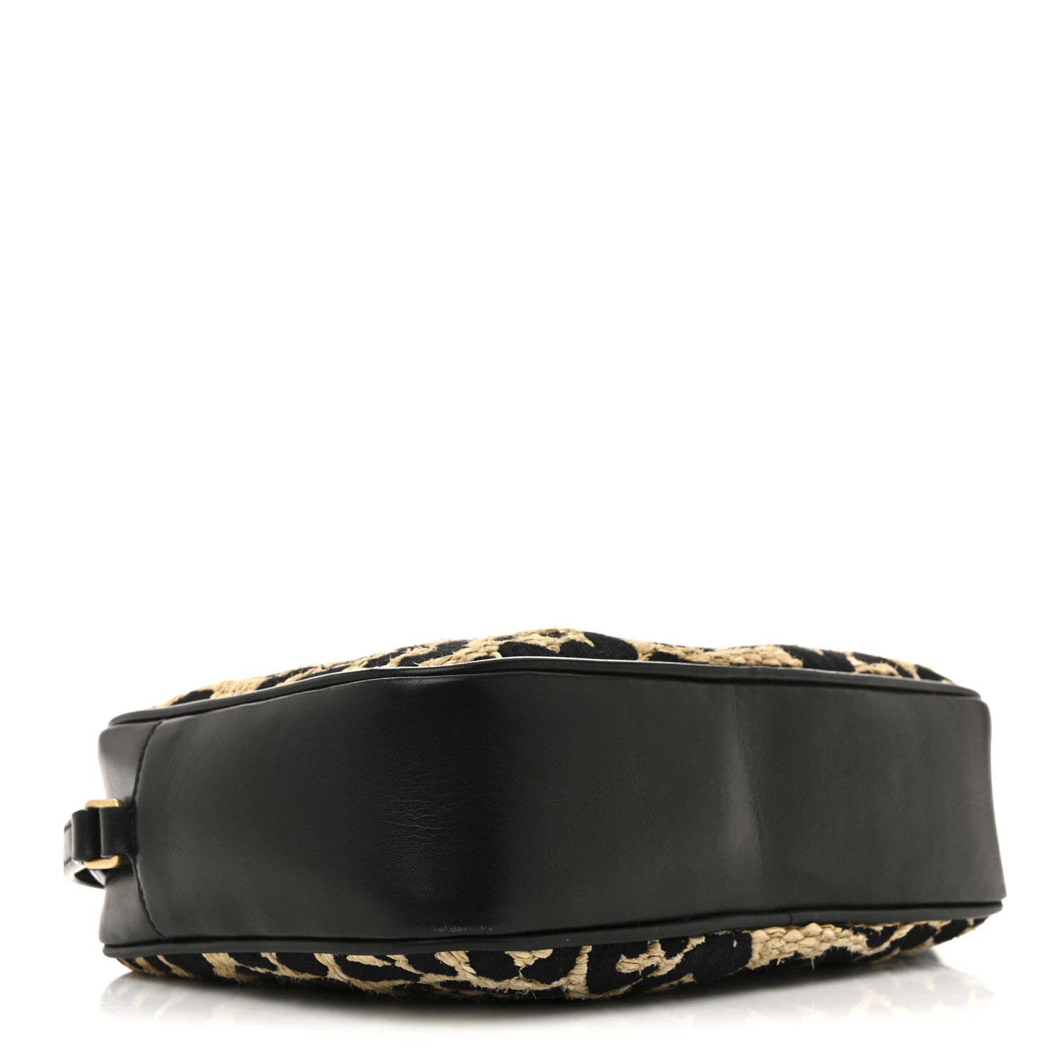 Saint Laurent Raffia Calfskin Leopard Print Monogram Lou Camera Bag Natural Beige Black 4 of 12