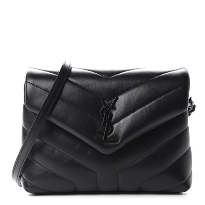 Saint Laurent Calfskin Y Quilted Monogram Toy Loulou Crossbody Bag Black 1 of 12