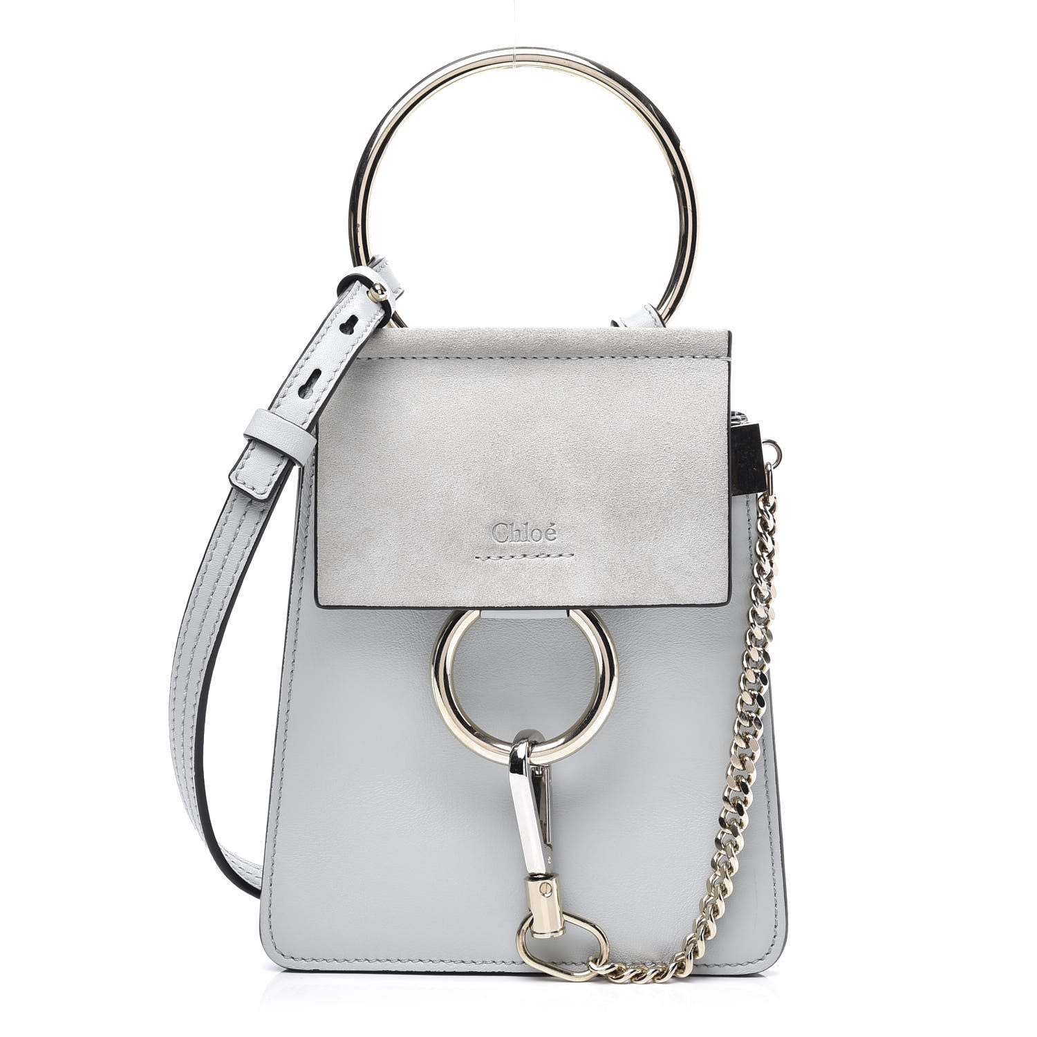 Chloe Suede Calfskin Mini Faye Bracelet Bag Airy Grey 1 of 9