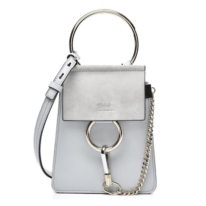 Chloe Suede Calfskin Mini Faye Bracelet Bag Airy Grey 1 of 9