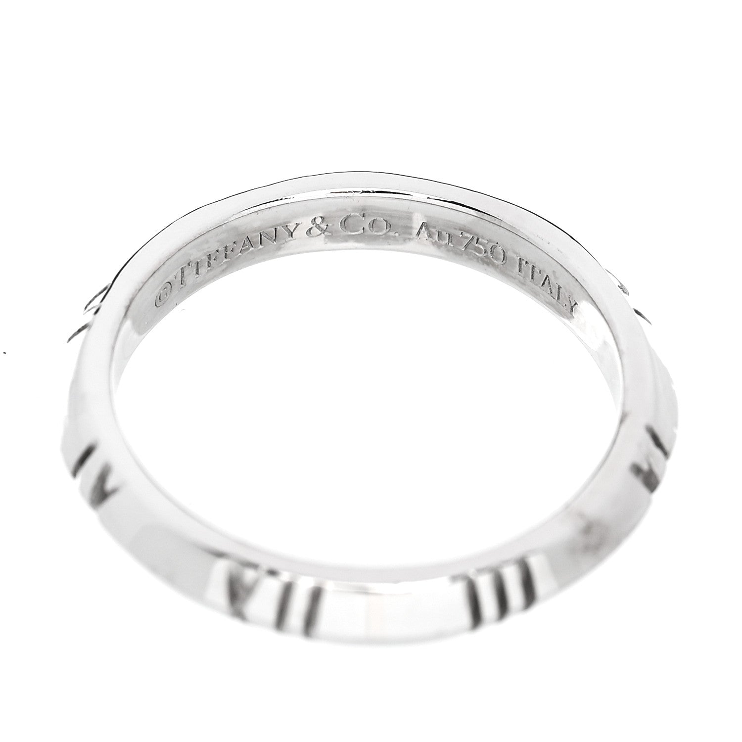 Tiffany 18K White Gold Atlas X Closed Narrow Ring 53 6.5 4 of 5