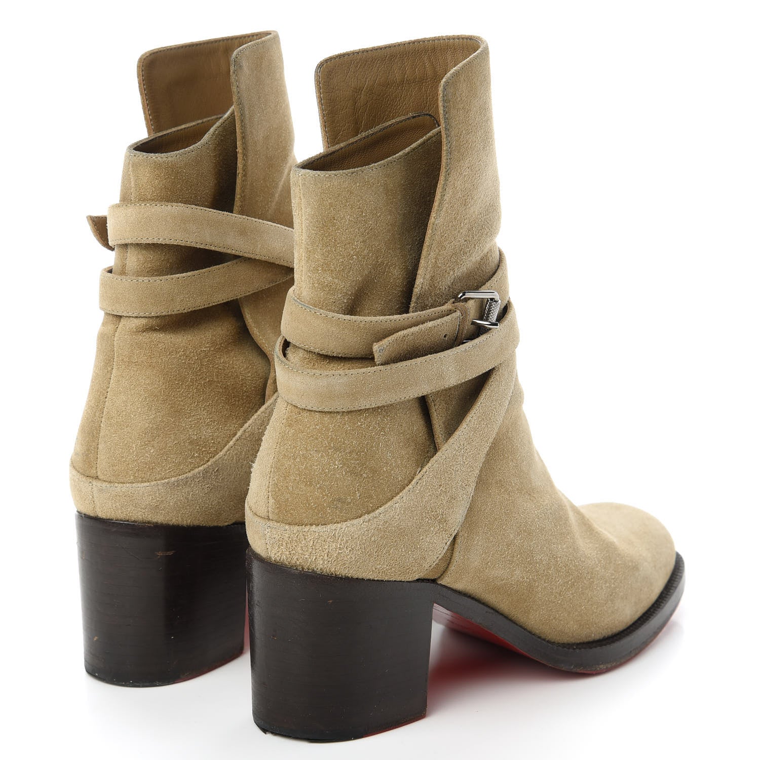 Christian Louboutin Suede Karistrap 70 Ankle Boots 37 Camel 4 of 7