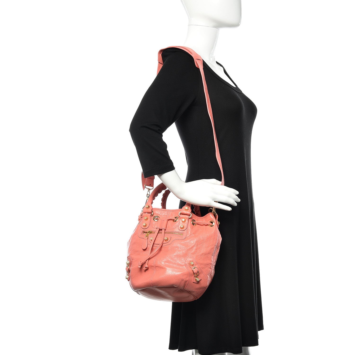Balenciaga Agneau Giant 12 Gold Hardware Mini Pompon Rose Azalea 2 of 8