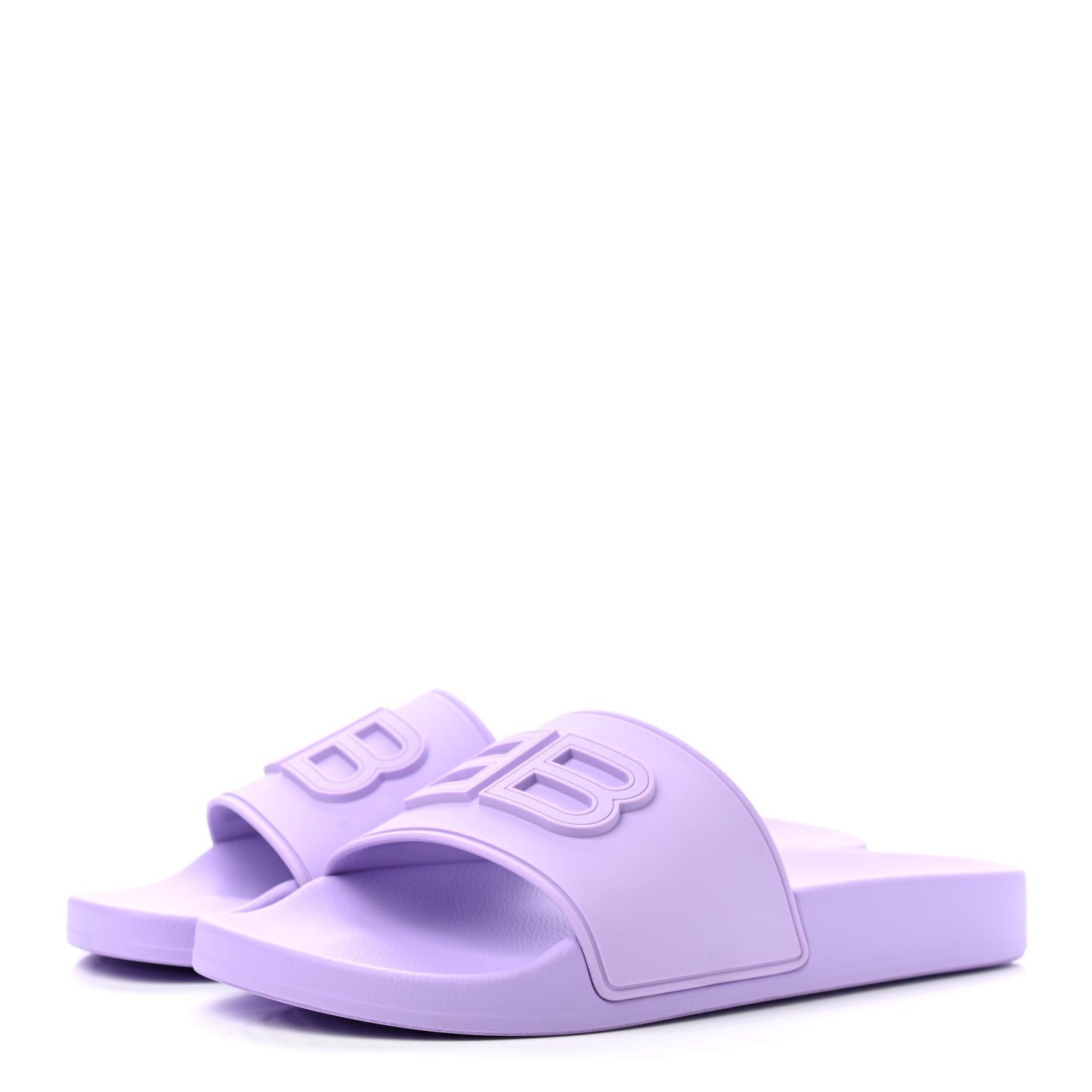 Balenciaga Rubber Womens BB Pool Slide Sandals 38 Lilac 6 of 13