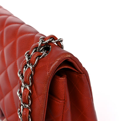Chanel Caviar Quilted Jumbo Double Flap Red 20 of 24