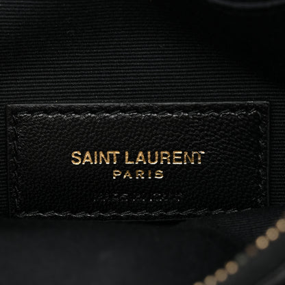 Saint Laurent Grain De Poudre Chevron Monogram Bill Pouch Black 6 of 8