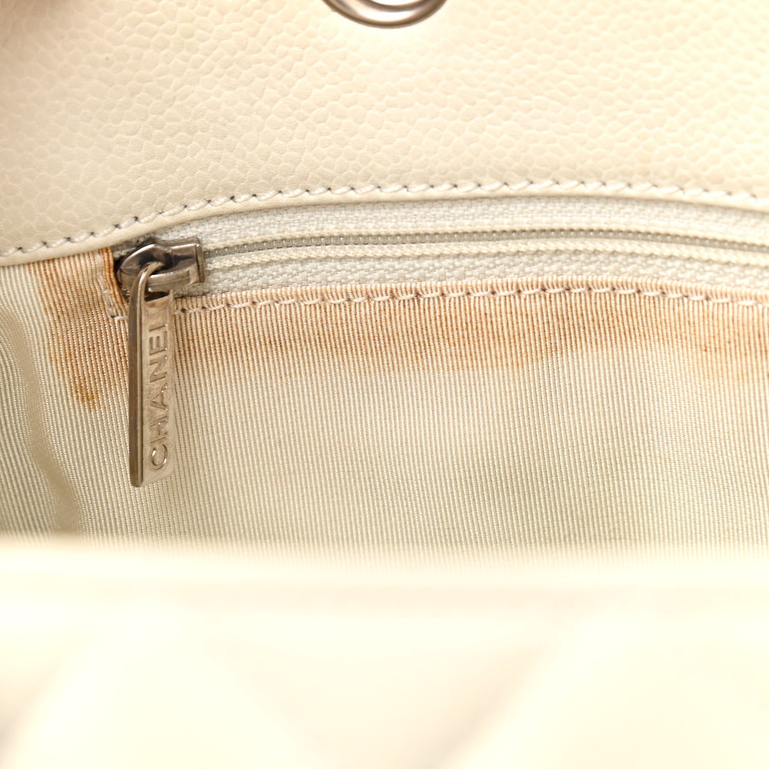 Chanel Caviar Quilted Grand Shopping Tote GST White 8 of 10