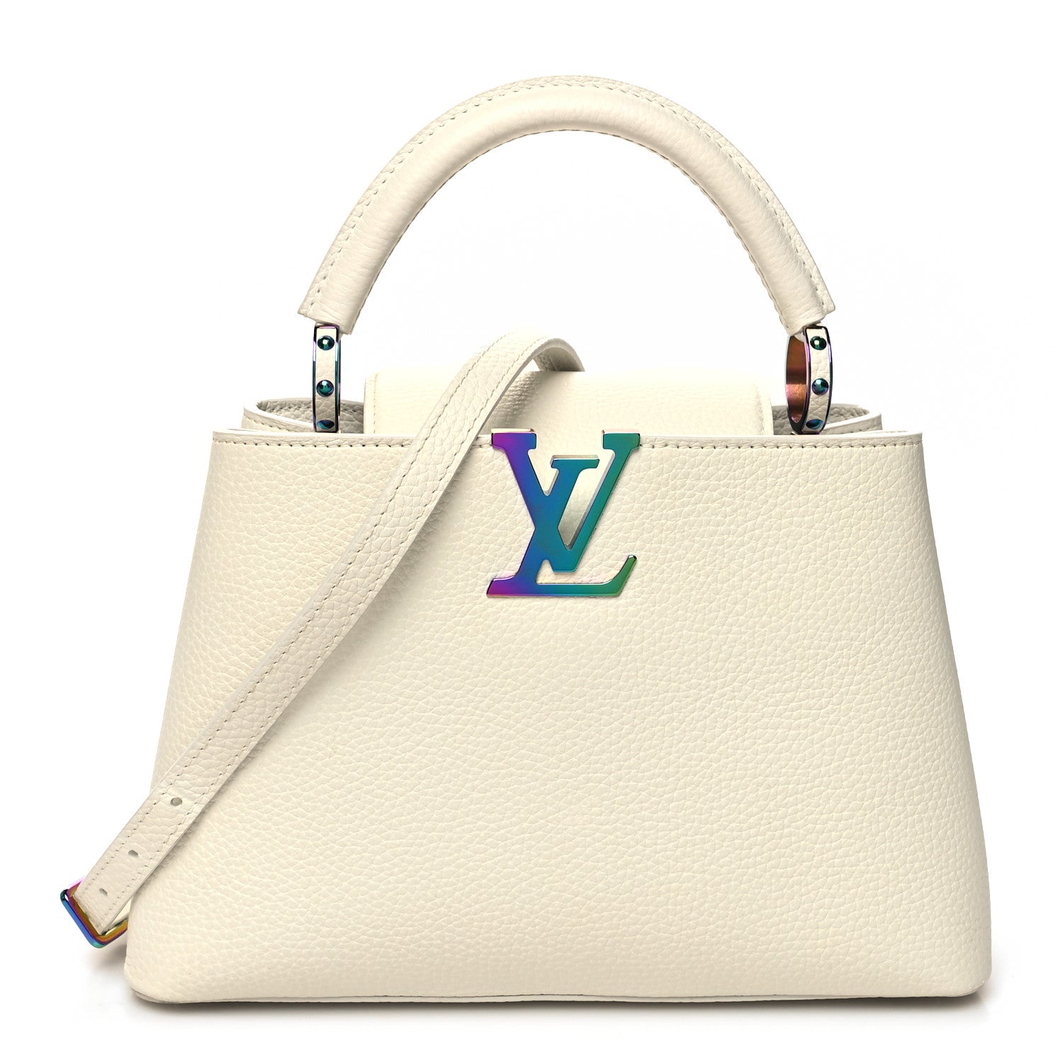 Louis Vuitton Taurillon Braided Chain Capucines BB Snow 1 of 12