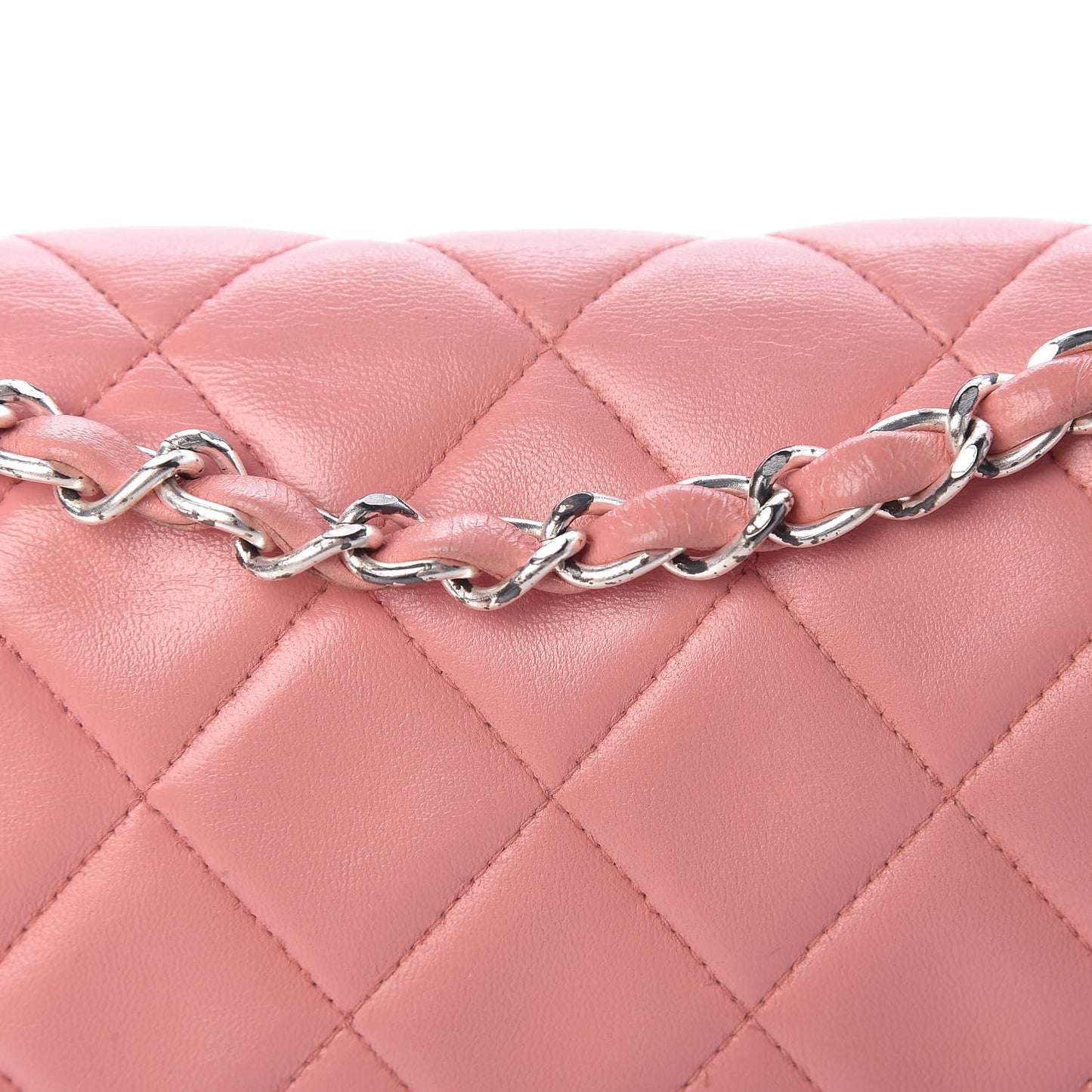 Lambskin Quilted Small Single Flap Pink