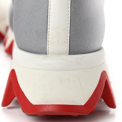 Christian Louboutin Neoprene Tiketa Flat Sneakers 38.5 Grey 5 of 8