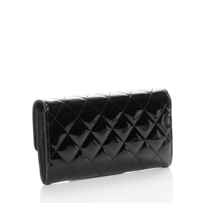 Chanel Patent Calfskin Quilted Large Flap Wallet Black 3 of 9