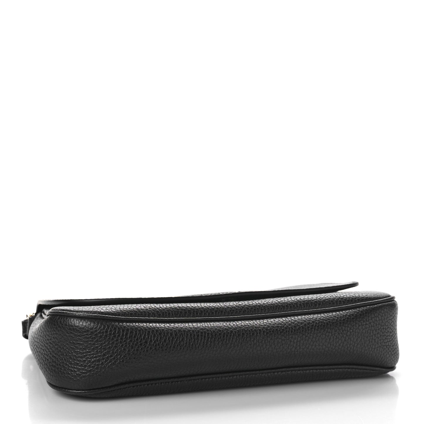 Pebbled Calfskin Medium Soho Flap Crossbody Black