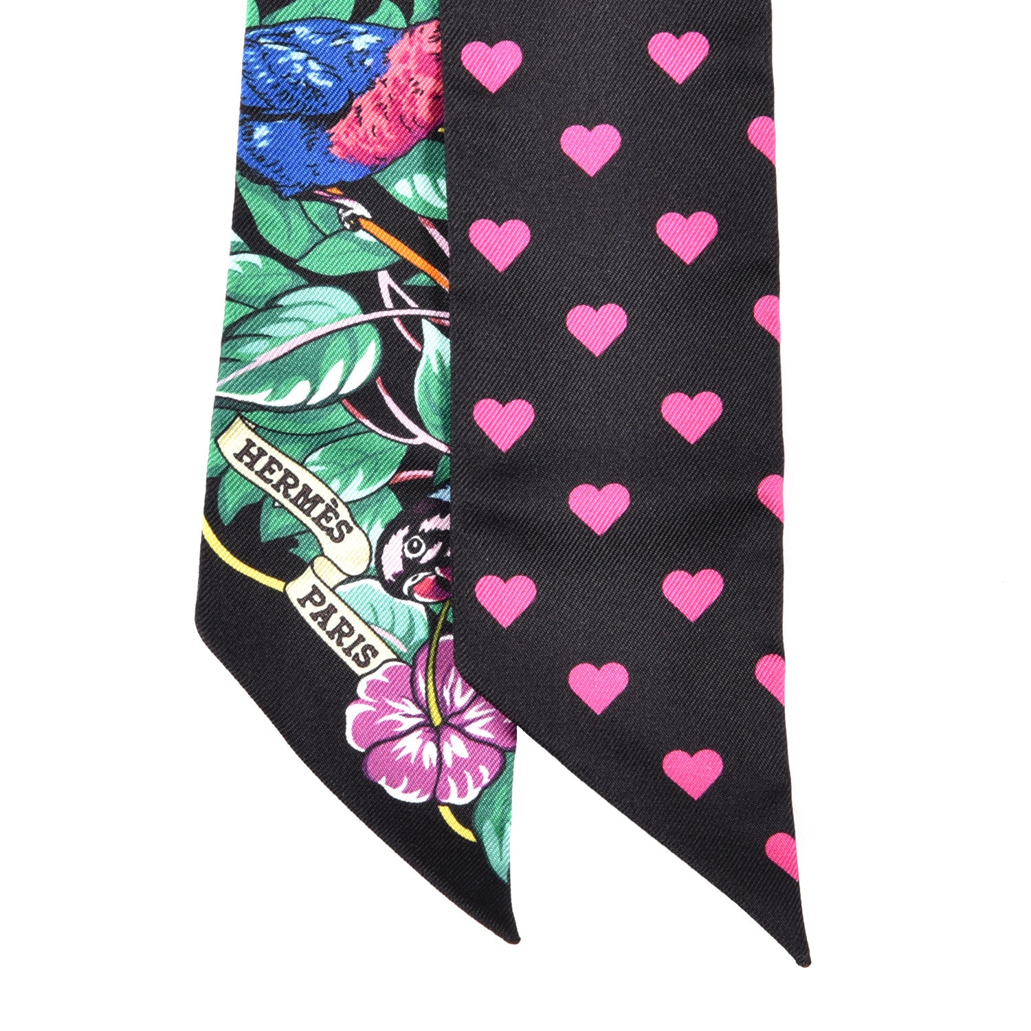 Hermes Silk Jungle Love Love Twilly Black Vert Rose Vif 2 of 4