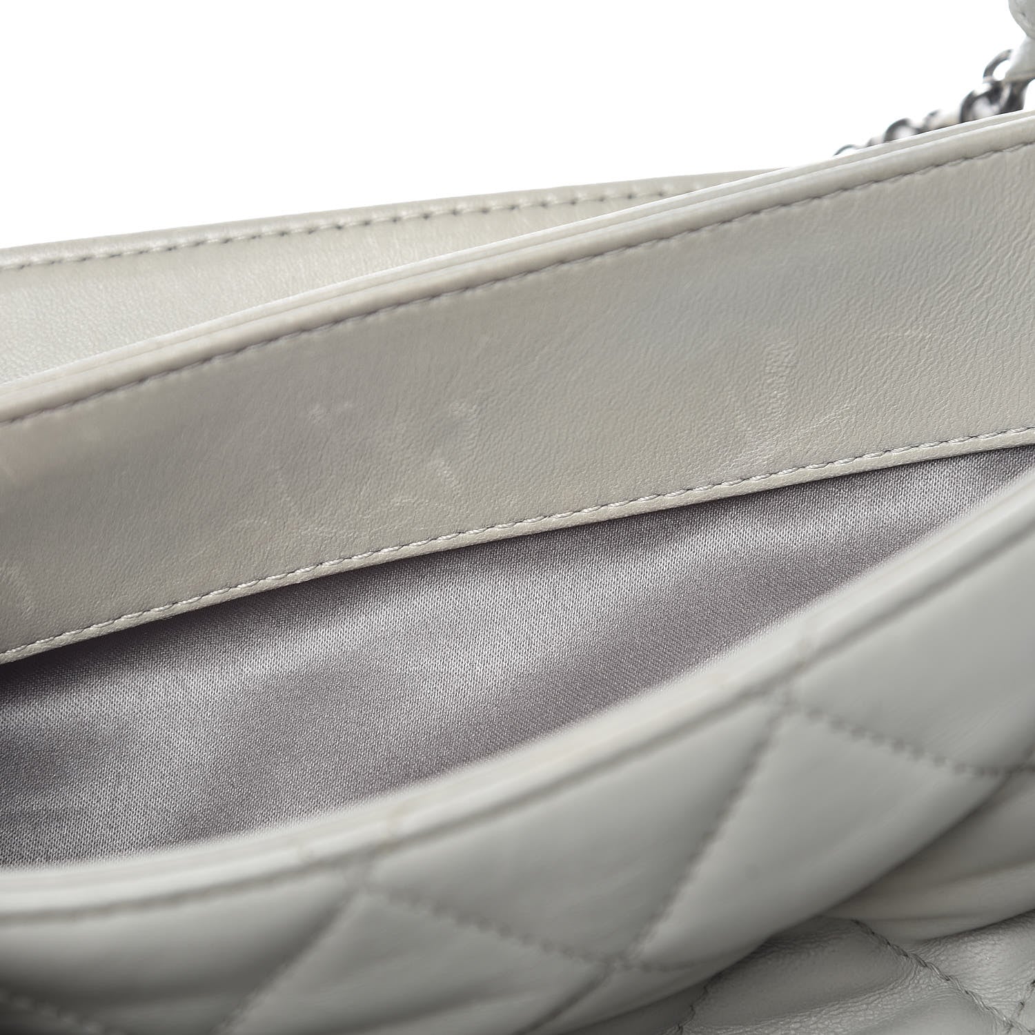 Chanel Lambskin Quilted 3 Large Flap Grey 8 of 16