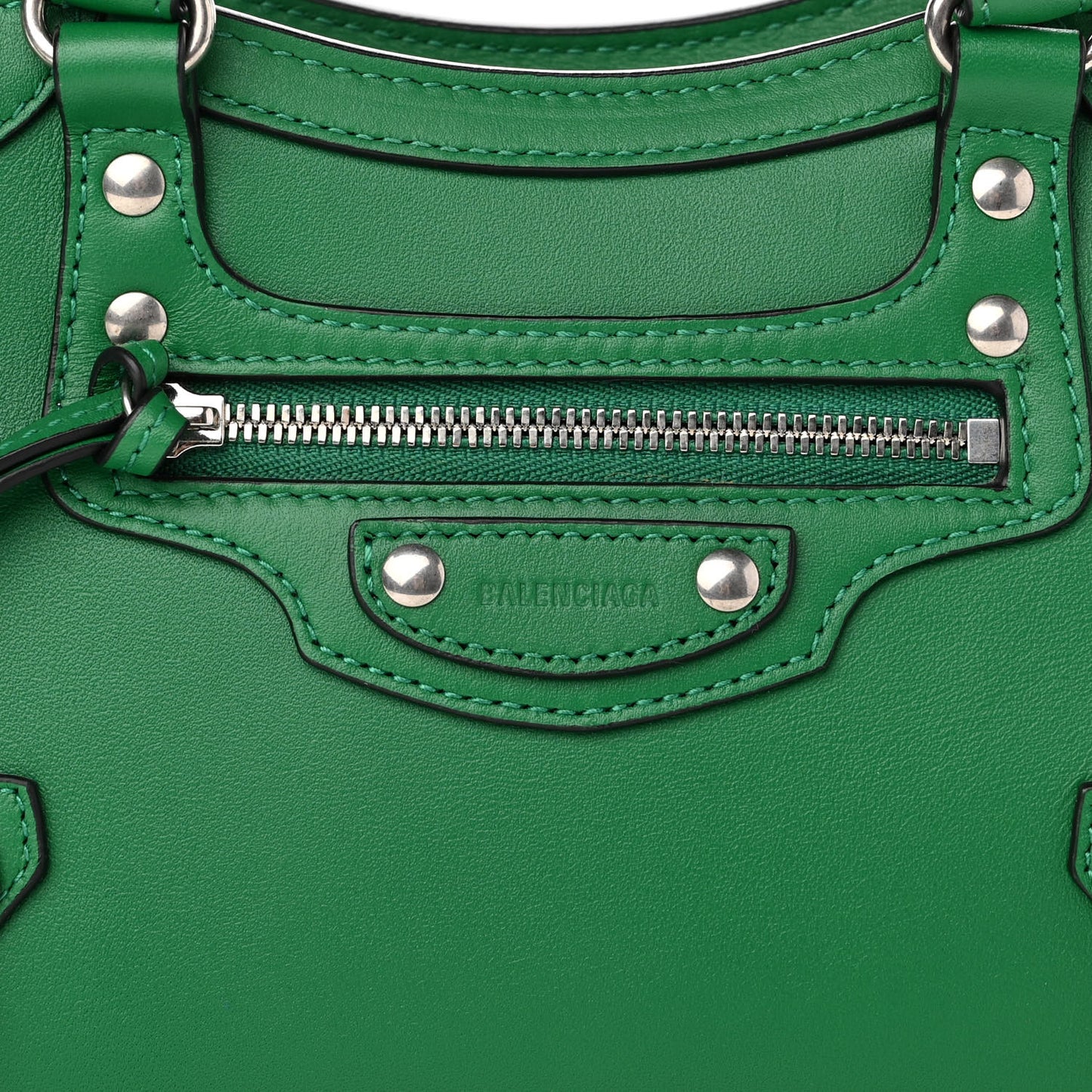 Smooth Calfskin Neo Classic Silver Hardware Mini City Grass Green