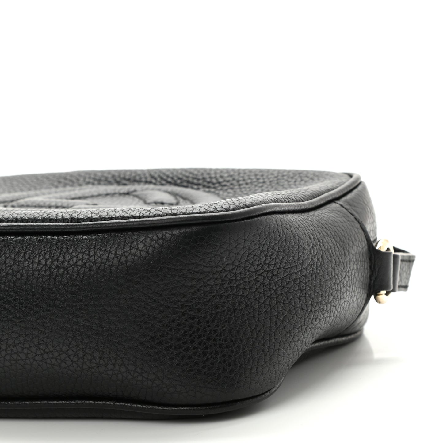 Pebbled Calfskin Small Soho Disco Bag Black