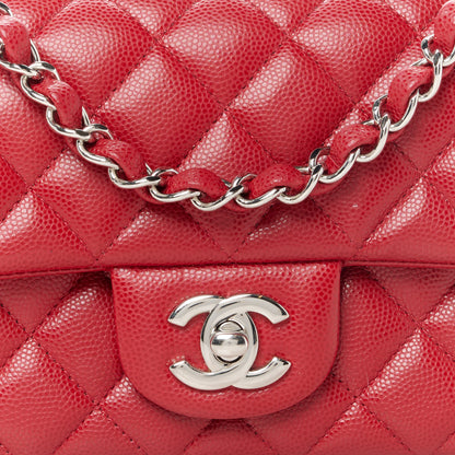 Chanel Caviar Quilted Mini Rectangular Flap Red 9 of 11