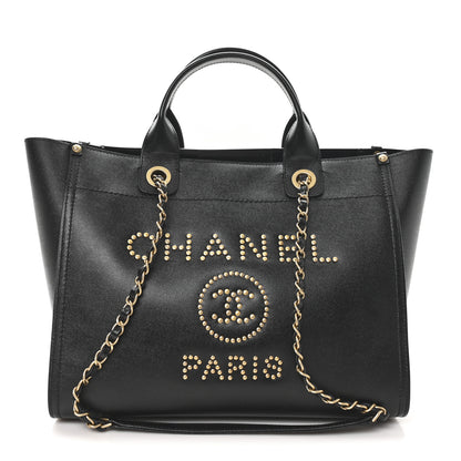Chanel Caviar Small Studded Deauville Tote Black 1 of 13