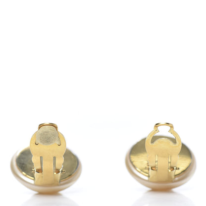 Chanel Pearl CC Clip On Earrings Gold 6 of 7