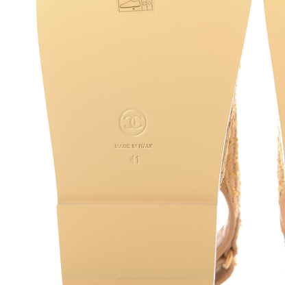 Chanel Braided Fabric Velcro Dad Sandals 41 Beige 9 of 11