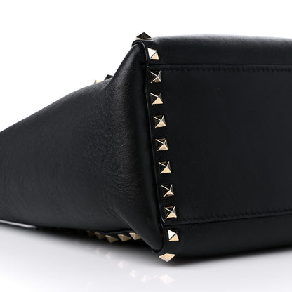 Valentino Garavani Vitello Rockstud Double Handle Tote Black 7 of 12