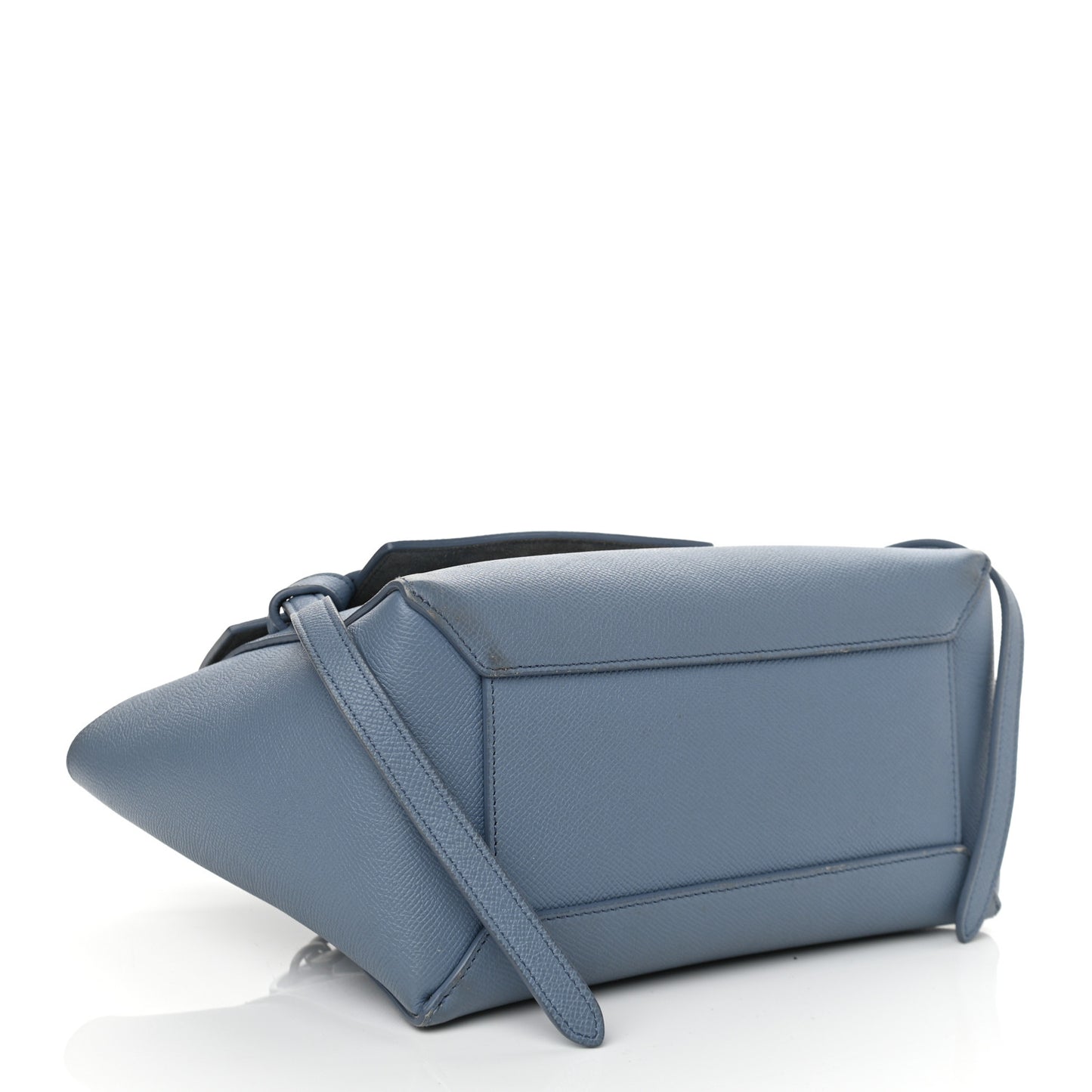 Grained Calfskin Micro Belt Bag Washed Blue