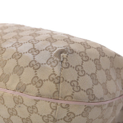 Gucci Monogram Web Medium Half Moon Hobo Blue Pink 15 of 17