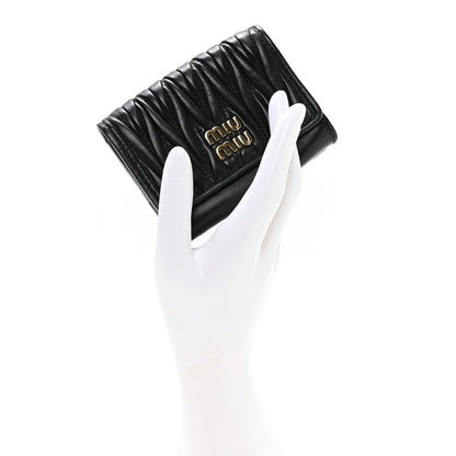 Miu Miu Nappa Matelasse Flap Card Holder Black 2 of 7