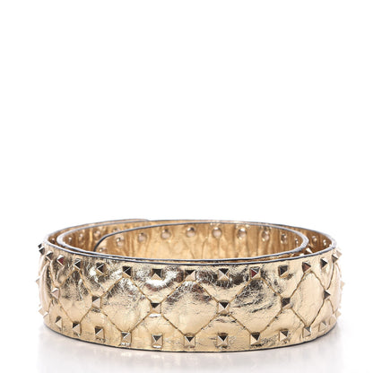 Valentino Garavani Metallic Wrinkled Lambskin Rockstud Spike Shoulder Strap Mekong 2 of 4
