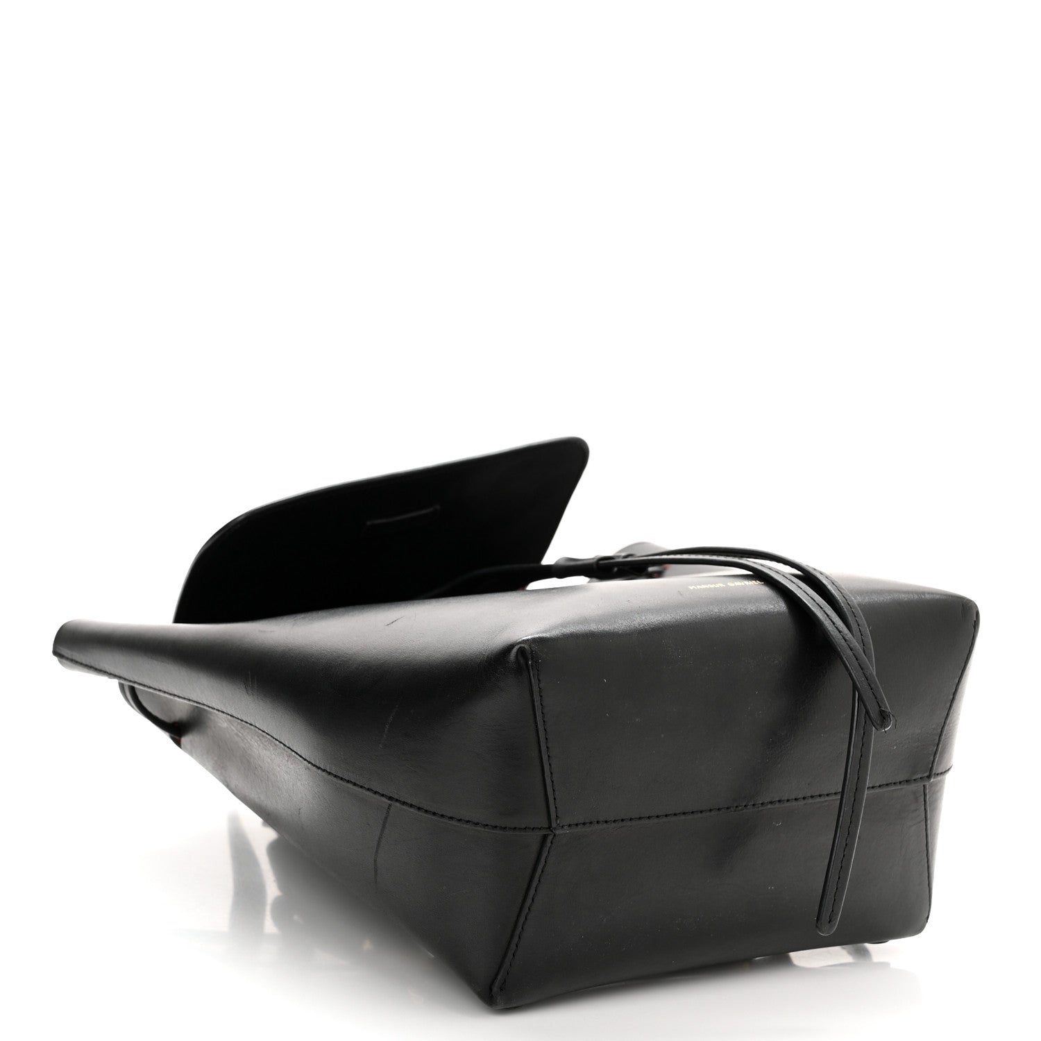 Mansur Gavriel Vegetable Tanned Calfskin Mini Backpack Black Flamma 3 of 12