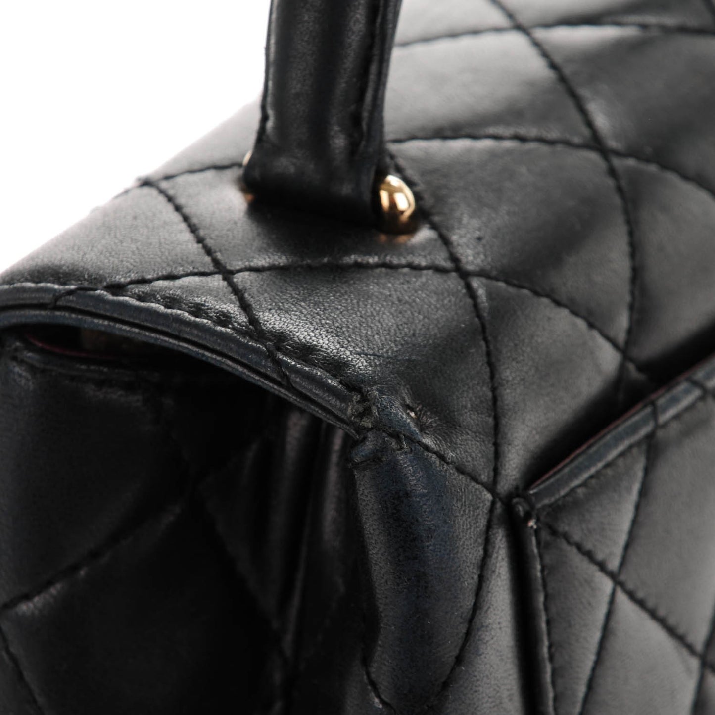 Lambskin Quilted Medium Kelly Flap Bag Black