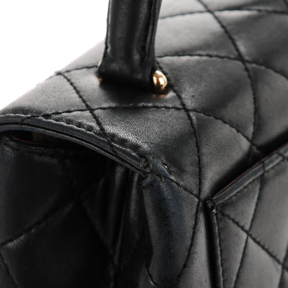 Chanel Lambskin Quilted Medium Kelly Flap Bag Black 9 of 10