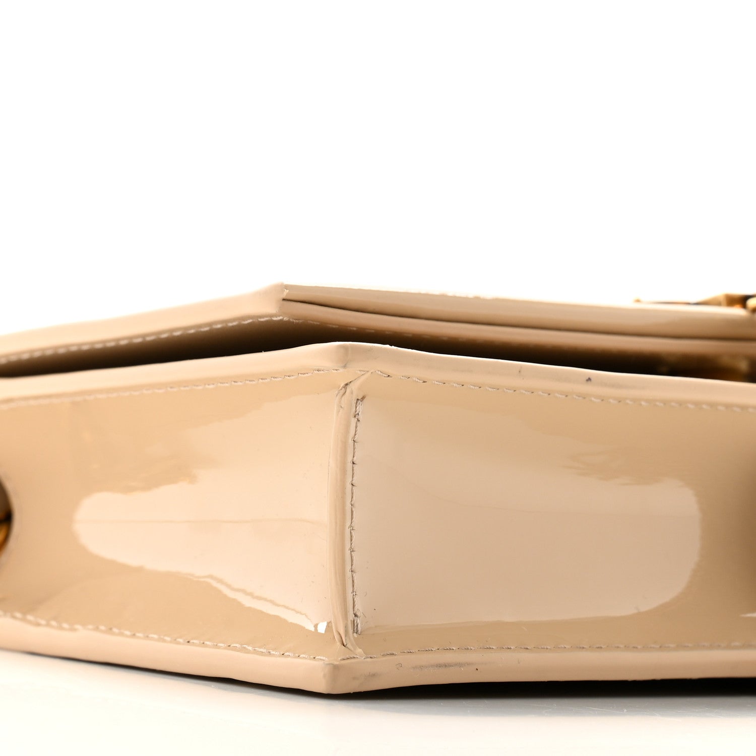 Saint Laurent Patent Classic Monogram Kate Tassel Chain Wallet Dark Beige 8 of 9