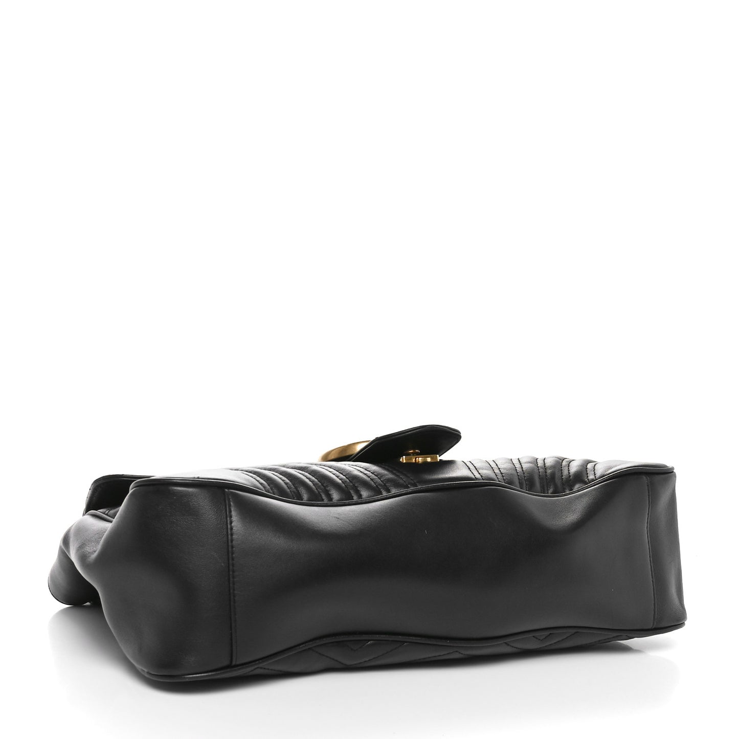 Calfskin Matelasse Large GG Marmont Shoulder Bag Black