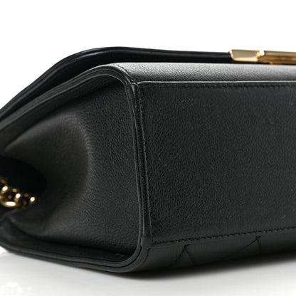 Chanel Grained Calfskin Quilted Medium Label Click Flap Bag Black 7 of 8