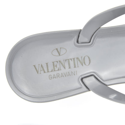 Valentino Garavani PVC Jelly Rockstud Bow Thong Sandals 40 Pastel Grey 7 of 8