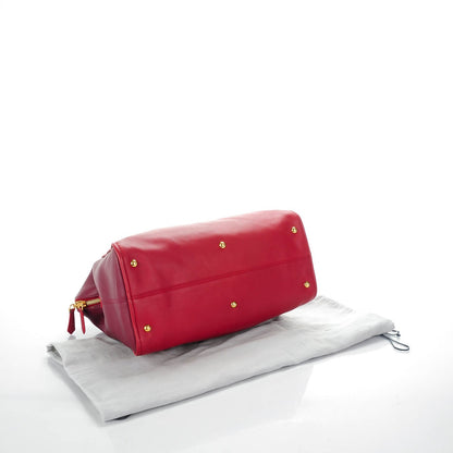 Fendi Vitello Capra Alabama Colorblock Large Chameleon Tote Ciliegia Bordeaux Ruby 4 of 9