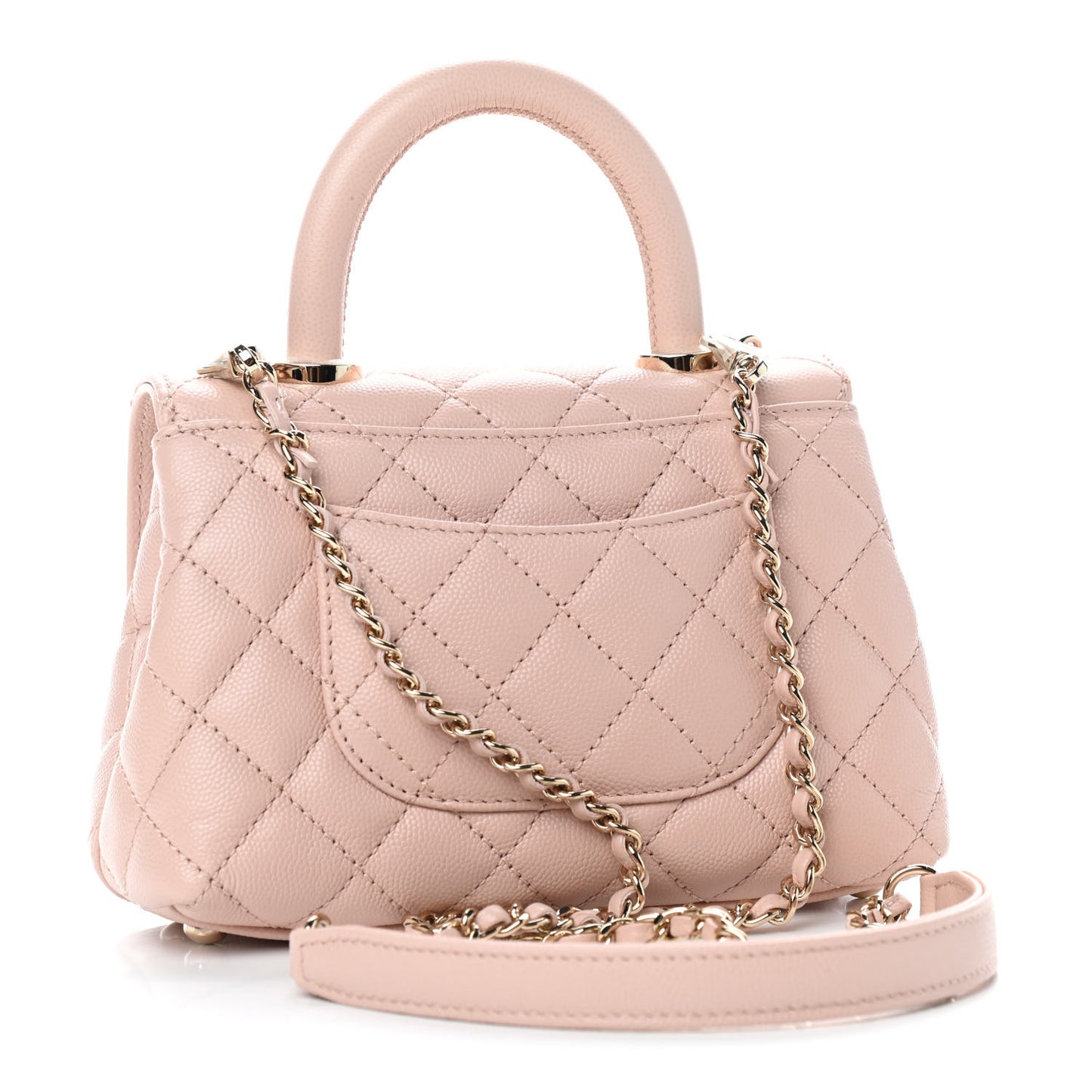 Caviar Quilted Extra Mini Coco Handle Flap Light Pink