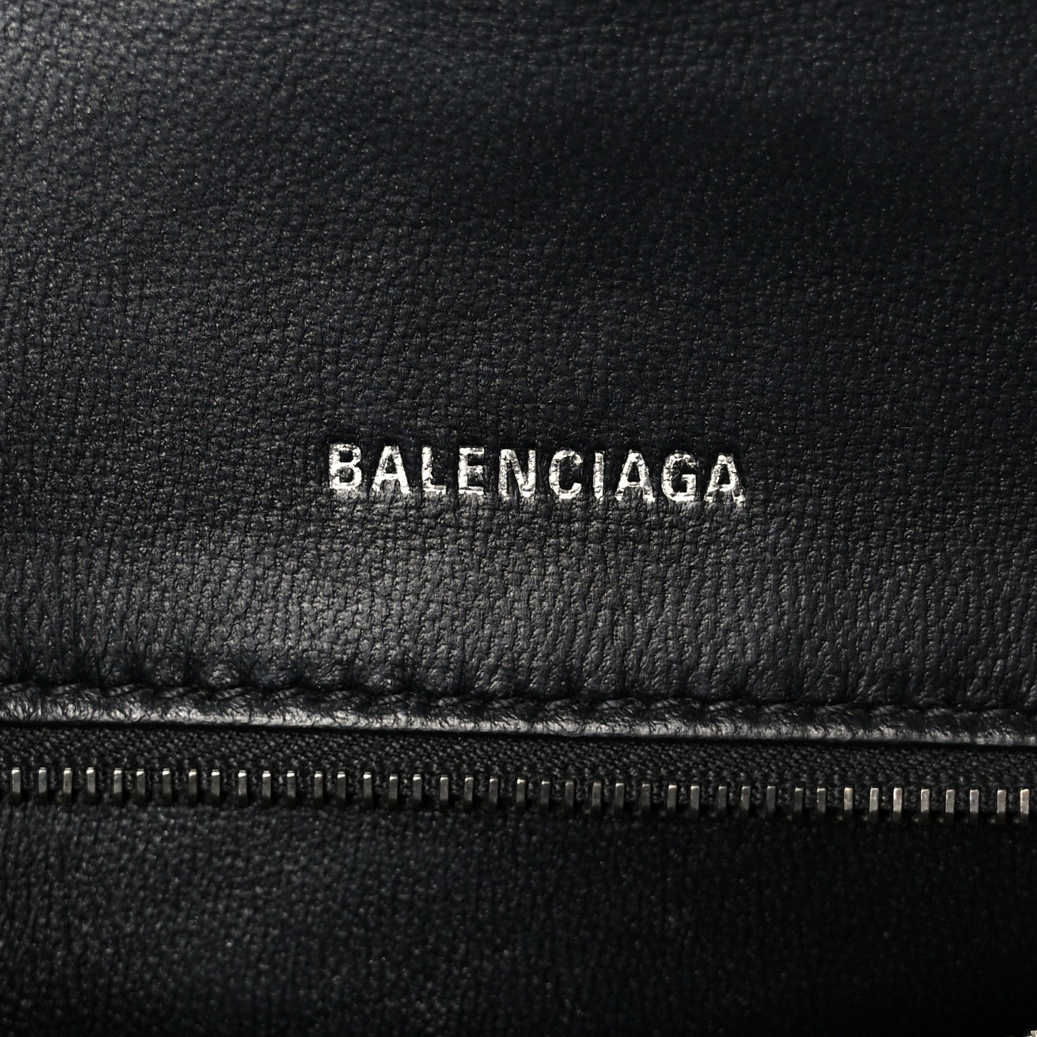 Balenciaga Shiny Calfskin Monochrome Crocodile Embossed Small Hourglass Top Handle Bag Black 6 of 10