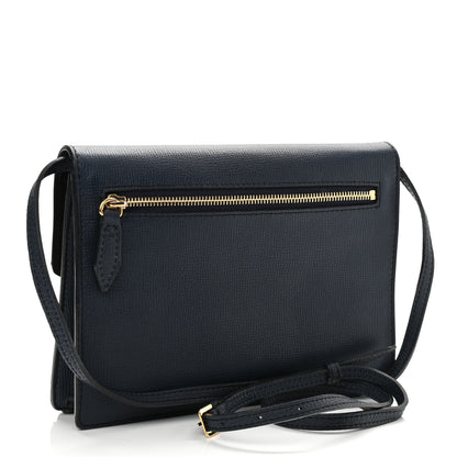 Burberry Derby Calfskin House Check Small Macken Crossbody Bag Ink Blue 3 of 11