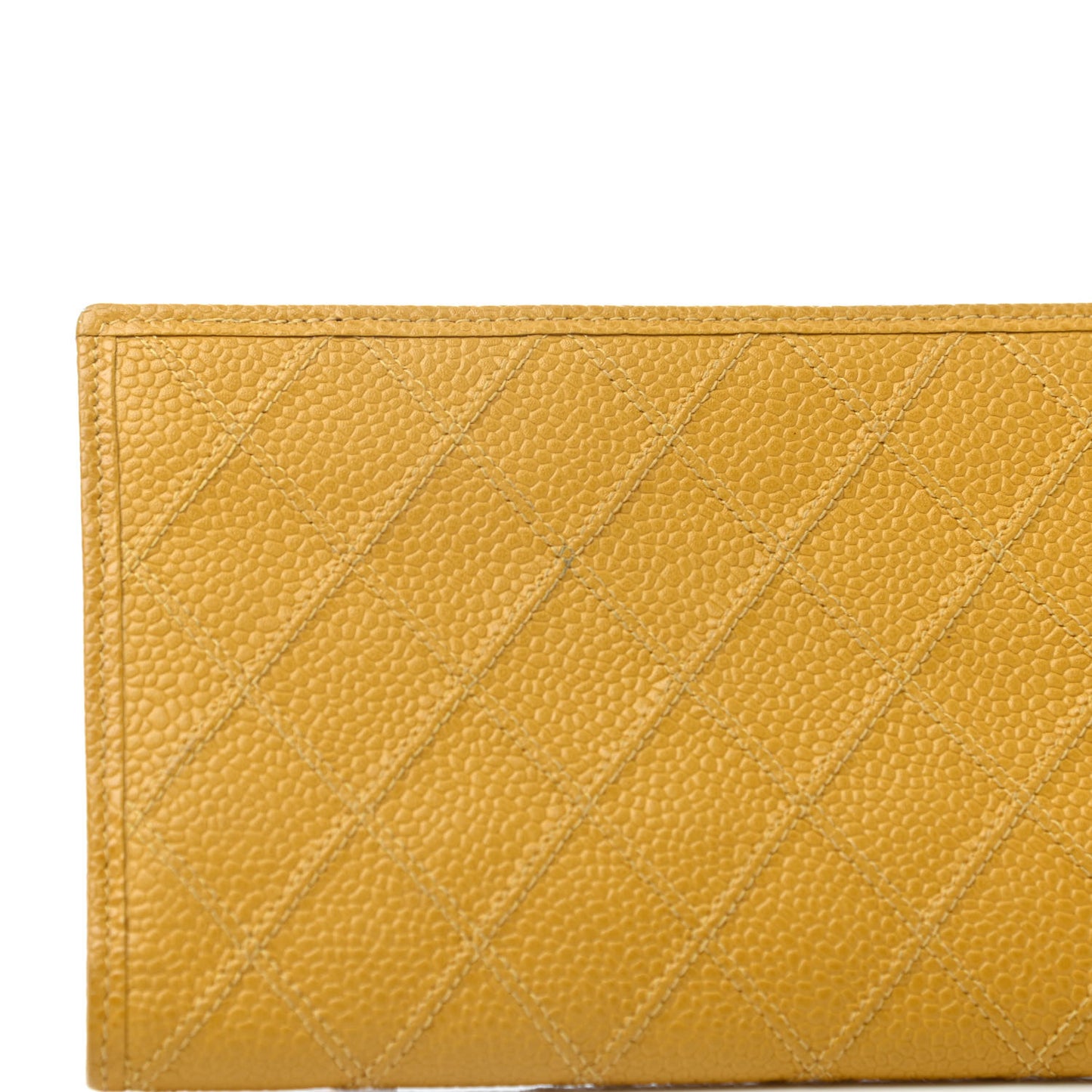 Caviar Stitched French Wallet Yellow