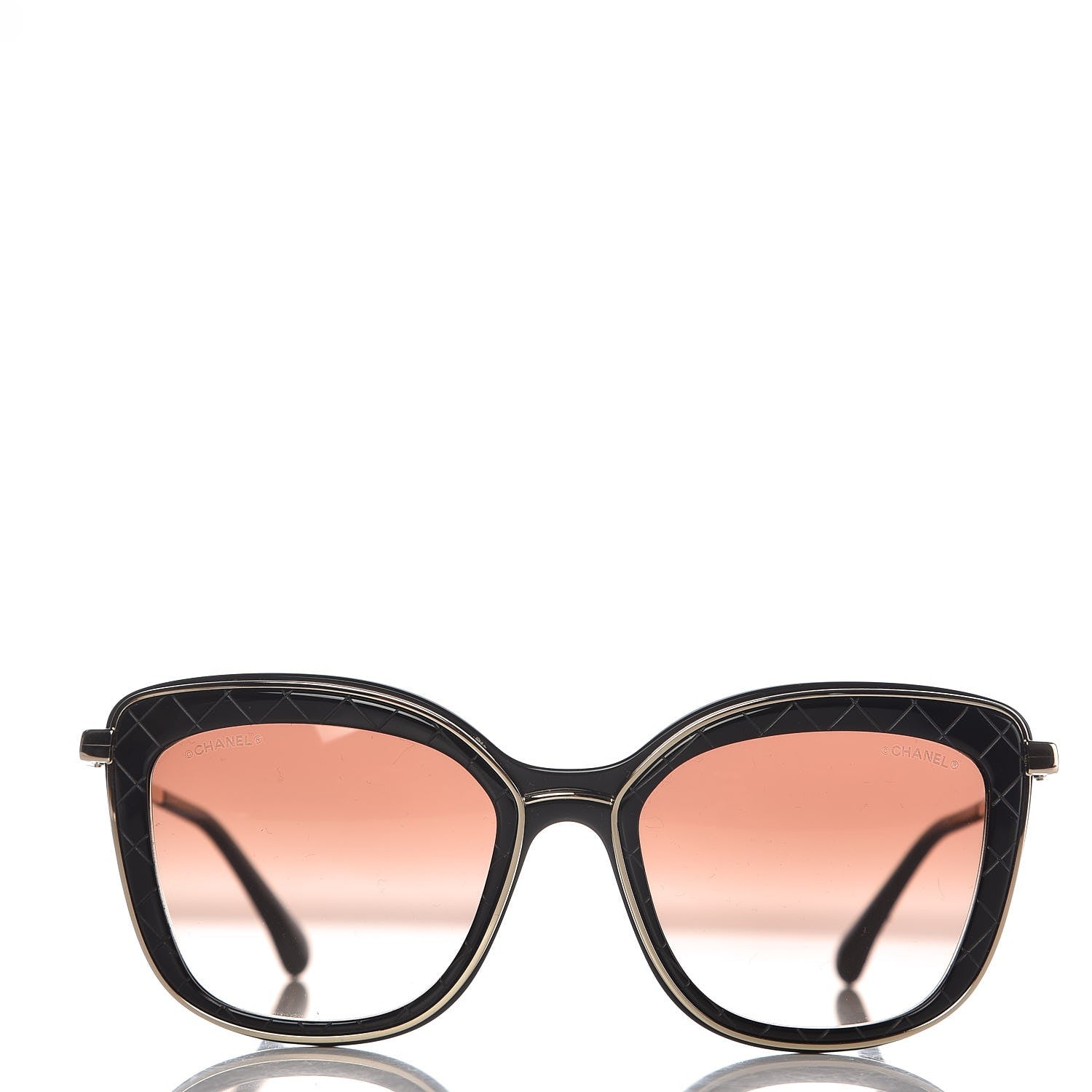 Chanel Acetate Quilted Metal Butterfly Sunglasses 4238-A Black 3 of 8