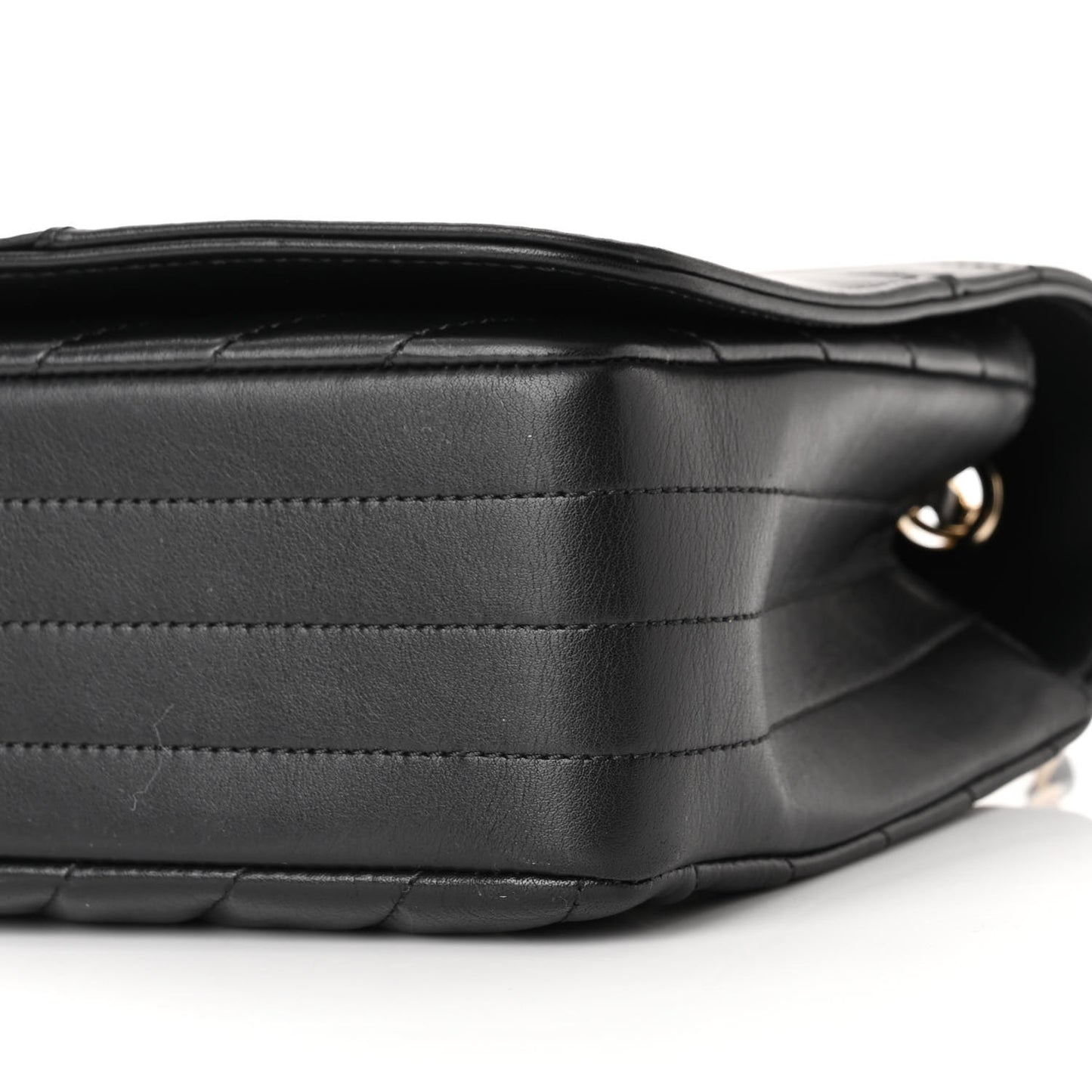 Lambskin Chevron Quilted Mini Statement Flap Black